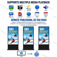 Layar LCD Digital Signage Luar Ruangan 43 49 55 65 Inci, 2500-5000 Nits, Mesin Periklanan Tahan Sinar Matahari, Layar Menghadap Jendela