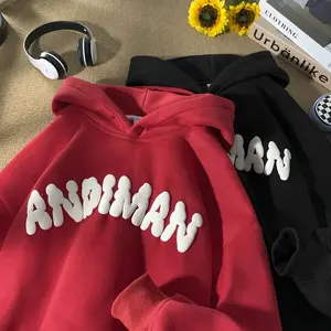 Tùy Chỉnh Hip Pop 3D Phun In Ấn Tùy Chỉnh Hoodies Quá Khổ Phun In Trọng Lượng Nặng Bông Áo Thun Mens Hoodies