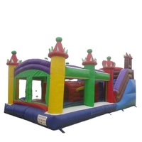 Maison sautante gonflable combinée de rebond coloré gonflable de haute qualité avec la glissière pour le parc extérieur