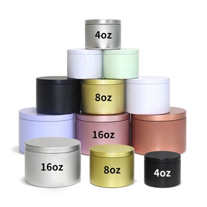 Boîtes en métal de luxe en cire de soja pour bougies, boîtes à bougies parfumées avec couvercle 8oz 2oz 4oz 16oz, boîtes à bougies en métal sans soudure - Product Image 3