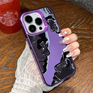 Custom Personality Artistic Design <span class=keywords><strong>Art</strong></span> statua IMD Design lente di protezione custodia del telefono opaco Cover per iPhone 15 14 13 Pro Max - Product Image 4