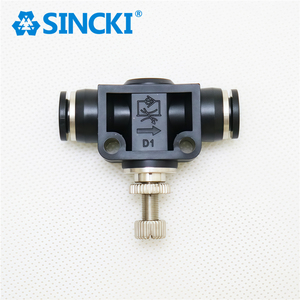 Регулятор расхода воздуха серии LSA, черный, пневматический, для шлангов, с быстроразъемным соединением, фитинг для воздуха - Product Image 6