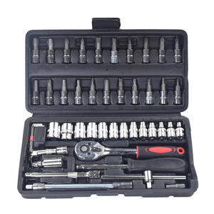 Professionnel 46 pièces outils à main en acier inoxydable clé de roue manchon clé à douille ensemble avec poignée à cliquet OEM Support personnalisé - Product Image 1