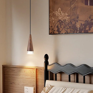 Lampe suspendue moderne en bois en forme de larme pour chambre à coucher - Product Image 5