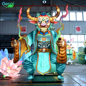 Lanterna Cinese Grande da Esterno GECAI, 12 <span class=keywords><strong>Segni</strong></span> <span class=keywords><strong>Zodiacali</strong></span> Cinesi, Lanterna del Re Demone Toro - Product Image 2