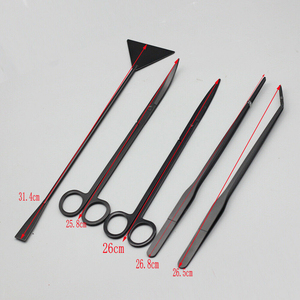 Juego de 5 herramientas de tijera y pinzas de mango largo para plantas acuáticas vivas de acuario, color negro titanio, Pakistán - Product Image 3