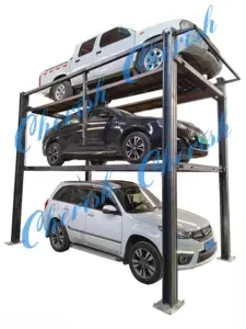 Smart four post 3 mobil susun, garasi rumah olahraga penyimpanan tiga tingkat