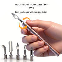 Kit de manucure professionnel pour débutants, comprenant un repousse-cuticules et une fourchette à cuticules au design fin, en acier inoxydable, outil de suppression des cuticules, directement de l'usine