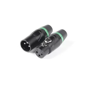 Professional 3 Pin Male/Female Audio Mic Microphone Connector Black Housing