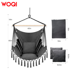 WOQI portatile esterno in cotone sedia amaca con la corda appesa sedia a dondolo Design per facile da appendere - Product Image 3