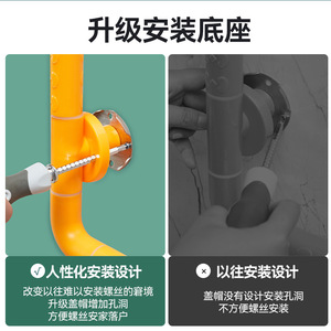 ราวจับกันลื่นในห้องน้ำรูปตัว L ติดผนังสำหรับผู้สูงอายุ รับน้ำหนักได้ 150 กก. พลาสติกสแตนเลสได้รับการรับรองจาก SGS - Product Image 5