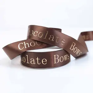 Ruban en satin de chocolat imprimé personnalisé, gaufré, avec logo, 1 pièce