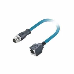 RJ45 90 градусов штекер к M12 X кодированный Прямоугольный штекер литой PUR 1,5 м Cat 6A 10 Гбит/с SFTP 4Px26AWG ethernet-кабель