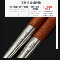 Ensemble spatule en acier inoxydable manche en bois hôtel sûr pour la maison cuisine séparateur de soupe louche tourneurs ustensiles de cuisine