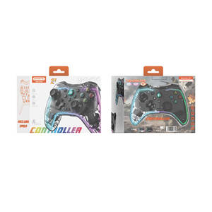 Somostel Contrôleur de lumière RVB transparent sans fil Moteur de vibration Compatible <span class=keywords><strong>PS4</strong></span> Android Phone Console de jeu Joysticks à distance - Product Image 6