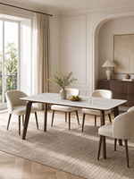 Ensemble de table et chaises de salle à manger moderne de luxe pour 10 personnes, plateau en bois, style minimaliste, table de salle à manger 120/140/160/180 cm, utilisation hôtelière