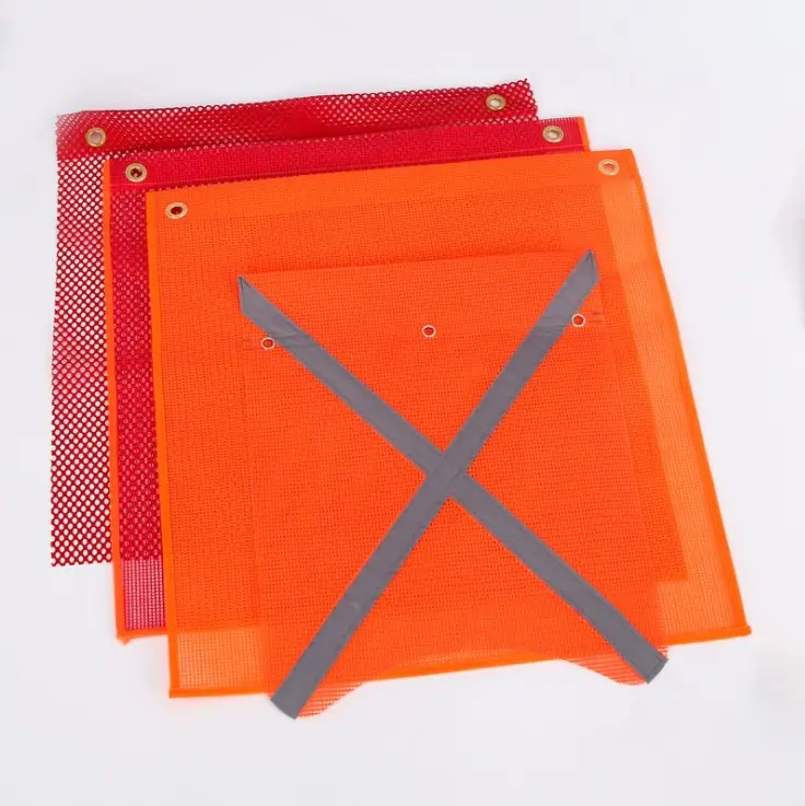 도매 오렌지 PVC 직물 사용자 정의 교통 안전 깃발