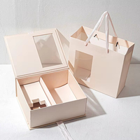 Savon de luxe personnalisé rose cosmétique parfum boîte d'emballage fenêtre transparente magnétique pliable boîte cadeau emballage et sac en papier