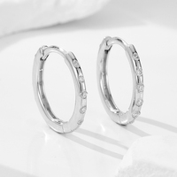 Mlluki Joyería al por Mayor, Plata de Ley 925, Chapado en Oro de 14K, Serie Mini, Pequeños Aros Huggies con Circonitas Cúbicas