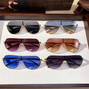 Gafas de Sol de Diseñador de Marca de Moda 2025, Doradas, UV400, Sin Montura, Estilo Piloto, Cuadradas, Grandes, Metálicas, con Cabeza de Guepardo, Lentes Degradadas de Color - Product Image 5