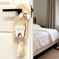 Kit de porte-clés en bois double face pour la Fée des Dents avec bouteille à souvenirs et certificat – Cadeau de développement pour la crèche en bois durable
