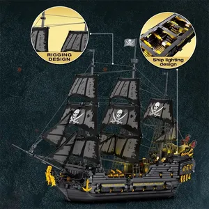 4304 Piezas, Bloques de Construcción de Modelo de Barco Pirata Perla Negra, Juego de Ladrillos de Ensamblaje de Barco de Aventura, Juguetes para Niños, Regalos de Cumpleaños - Product Image 4