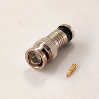 Conector RF Coaxial RG6 de 75 Ohmios con Contacto de Cobre, Conector Hembra BNC para Cable Coaxial, Conectores CCTV 1P, Directo de Fábrica