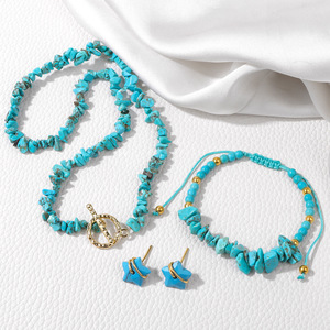 Bán Buôn 3-Mảnh Thiết Lập Thạch Anh Tím Vòng Đeo Tay Opalite Lapis Lazuli Thạch Anh Vòng Cổ 3 cái/bộ Chữa Bệnh Năng Lượng Pha Lê Quà Tặng - Product Image 1