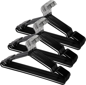 Cintres métalliques en fil d'acier inoxydable de 16 pouces Cintres antidérapants Cintres pour placard - Product Image 1