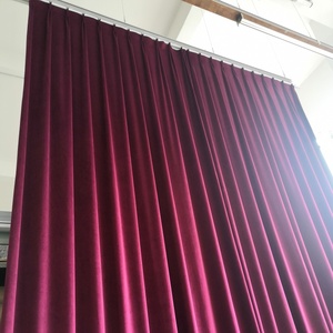 100% polyester chống cháy nhung vải tùy chỉnh hệ thống điện màn cho rạp hát tại nhà nhà thờ sân khấu trường học rèm cửa - Product Image 3