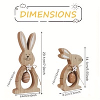 2 pièces de centre de table en bois en forme de lapin de Pâques pour table, rebord de fenêtre et cheminée. Parfait pour Pâques, les rassemblements de printemps et la décoration intérieure
