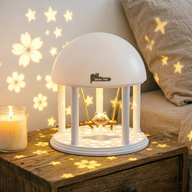 Bedside Cute Projection Ambient Novelty Study Nordic Style Usb Custom Home Decor Desk Night Light Gift Table Lamps Home Decor
