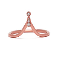 Milskye Edle Vintage-Schmuckkollektion 18k Vergoldeter Messing-Zirkon Tiara Ineinander Stapelbarer Ring für Damen
