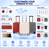 Valise à coque rigide légère OEM ODM en gros avec rayures verticales et 4 roues pour les voyages en avion