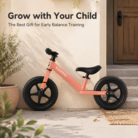 Trottinette d'équilibre premium 12 pouces pour enfants, cadre en magnésium, vélo d'apprentissage sans pédales, limiteur de direction sécurisé pour les tout-petits de 2 à 5 ans