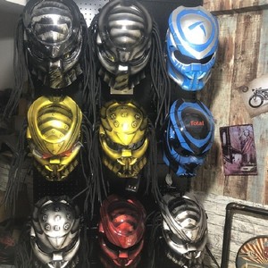 Nuevo <span class=keywords><strong>Casco</strong></span> de Motocicleta Personalizado Predator Integral ABS/PC, Certificado ECE/DOT, Pintado a Mano, Estilo Retro Vintage Iron Man, Seguridad para Motociclistas - Product Image 5