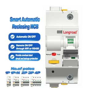 Model Lr6 Mcb Automatische Schakelaar En Wifi Afstandsbediening Aan/Uit Werken 1P 1P + N 2P 3P 4P Smart Miniatuur Stroomonderbreker Auto Hersluiter