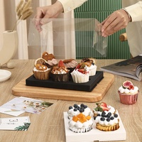 Boîtes à cupcakes transparentes XJH et emballages pour gâteaux et biscuits avec fenêtre, supports pour muffins et dragées, contenants à desserts
