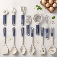 Manjia 2026 Nouvel ensemble d'ustensiles de cuisine en silicone de qualité supérieure, résistant à la chaleur et antiadhésif, spatules et accessoires de cuisine