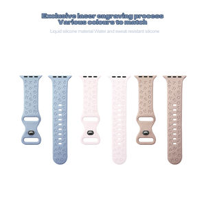 Pulseira Gravada para Iwatch Série ultra 7 SE 6 8 Pulseira De Silicone para Apple Watch Band 45mm 49 38 40mm Borboleta - Product Image 5