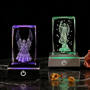 Cubo di Cristallo 5*5*8 con Base Luminosa LED, Souvenir per San Valentino, Blocco Solido in Cristallo K9 per Incisione Laser, Ideale per Regali - Product Image 5
