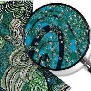 Paillettes GrandSuper Or Cire Paillettes Style Boutique Africain Pagne Tissus Séduisant <span class=keywords><strong>Paon</strong></span> 100% Coton Pierres Africaines <span class=keywords><strong>Tissu</strong></span> Pagne - Product Image 4