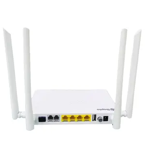 热卖4端口GPON ONU双频WIFI 2.4G/5G 4 GE + 2 POTS + 1个USB光纤XPON ONU调制解调器