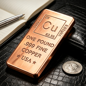 Barra de cobre de una libra, 99% cobre, para inversión - Product Image 4