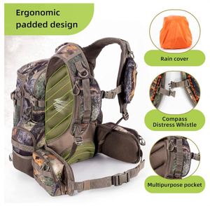 Sac à dos de chasse de grande capacité 40L avec compartiment rembourré pour accessoires de chasse à l'arc, sac à dos pour la chasse, le camping et la randonnée - Product Image 4