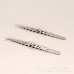 Pince à bijoux avec texture antidérapante, pointes droites et courbées en acier inoxydable avec boucle de verrouillage, vernis à ongles antidérapant - Product Image 2