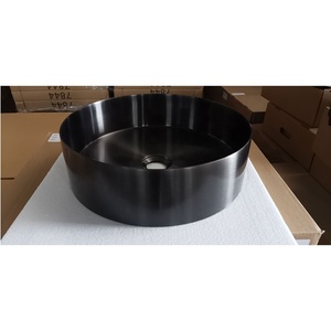 Pistola in metallo spazzolato nero moderno lavandino per il <span class=keywords><strong>bagno</strong></span>, lavandino del <span class=keywords><strong>bagno</strong></span> di lavaggio <span class=keywords><strong>ciotola</strong></span> - Product Image 6