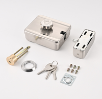 Serrure de porte sans clé en acier inoxydable haute sécurité, cylindre silencieux, loquet de surface, serrure à encastrer, contrôle d'accès, antivol électrique