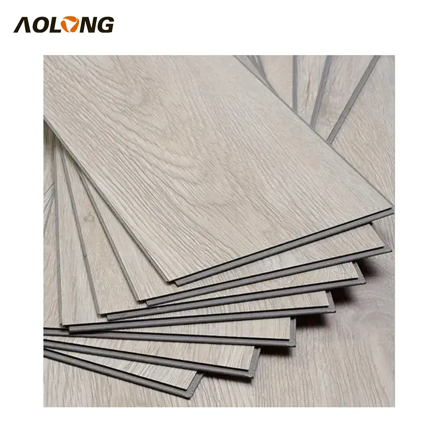 AOLONG Go jual obral papan vinil kedap air lantai Modern dalam ruangan lapisan Uv Online klik Spc lantai