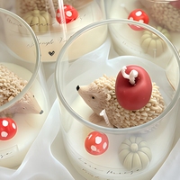 Bougie créative en cire de soja, parfumée, en forme de champignon et de citrouille, sur le thème de la forêt d'automne et de la récolte de pommes, cadeaux de festival, mignonnes faveurs de bougies